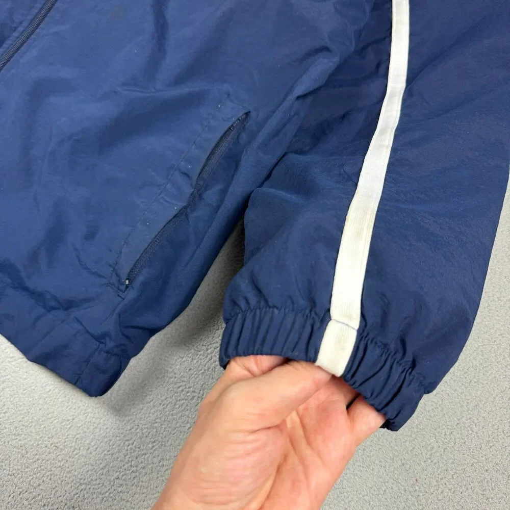 Nike Team Mens Windbreaker Track Jacket Blue Navy Full Zip Y2K Size L
